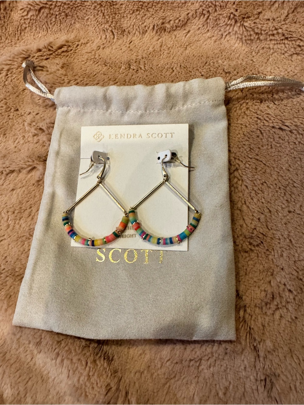 Kendra Scott Multicolor Beaded Gold-Tone Geometric Hoop Earrings